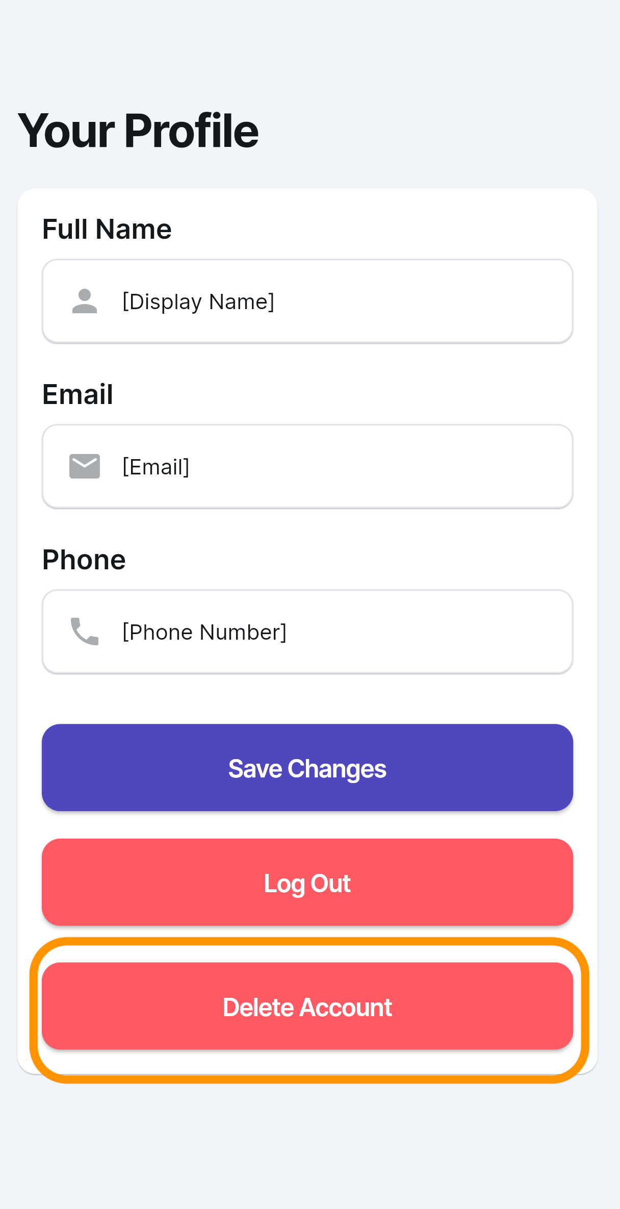Delete Account in Grato App